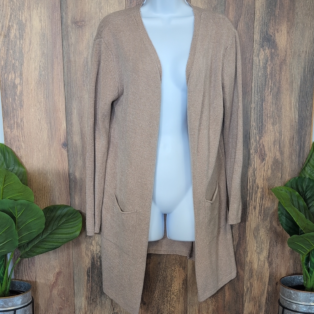 Venti6 Tan Open Front Knit Sweater Cardigan M/L           225L